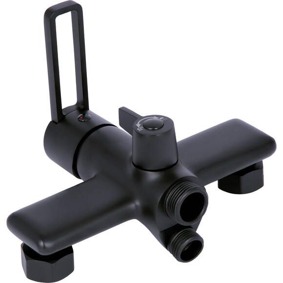 Смеситель для ванны Qtap Taurus Black Matt QTTAU260BLM45664 (черный матовый, с лейкой и шлангом), Цвет производителя: черный матовый, фото 3