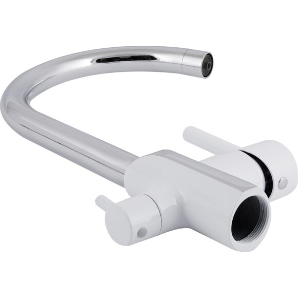 Змішувач для кухні Qtap Grand Chrome/White QTGRA362CRW45668 (хром/білий, з підключенням питної води), Колір виробника: хром, білий, фото , изображение 5