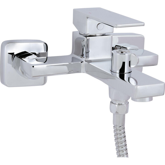 Смеситель для ванны Qtap Gemini Chrome QTGEM259CRM45681 (хром, с лейкой и шлангом), Цвет производителя: хром, фото 2