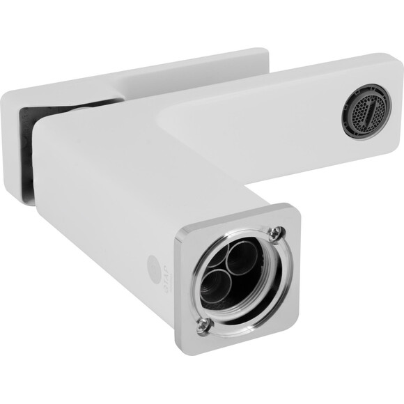 Змішувач для умивальника Qtap Gemini Chrome/White QTGEM272CRW45691 (хром/білий, з гігієнічним душем), Колір виробника: хром, білий, фото , изображение 4