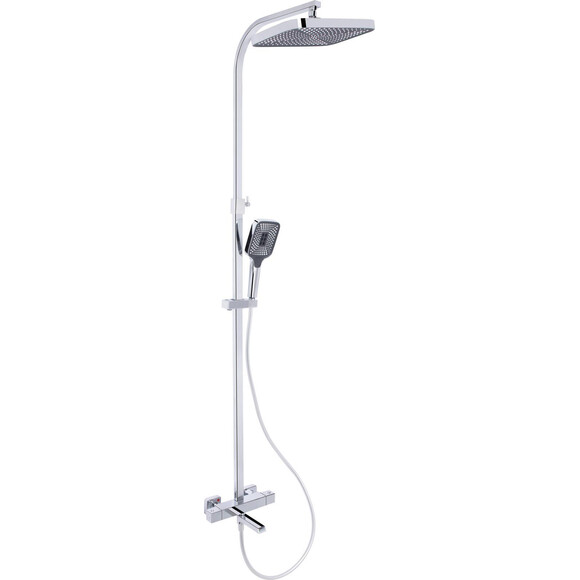 Душова система з термостатом Qtap Swan Cascada Chrome QTSWA112CRM45902 (з виливом), фото 