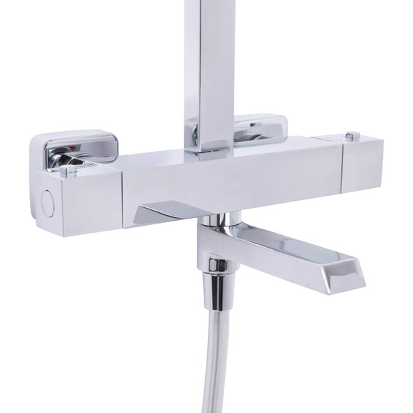 Душова система з термостатом Qtap Swan Cascada Chrome QTSWA112CRM45902 (з виливом), фото , изображение 2