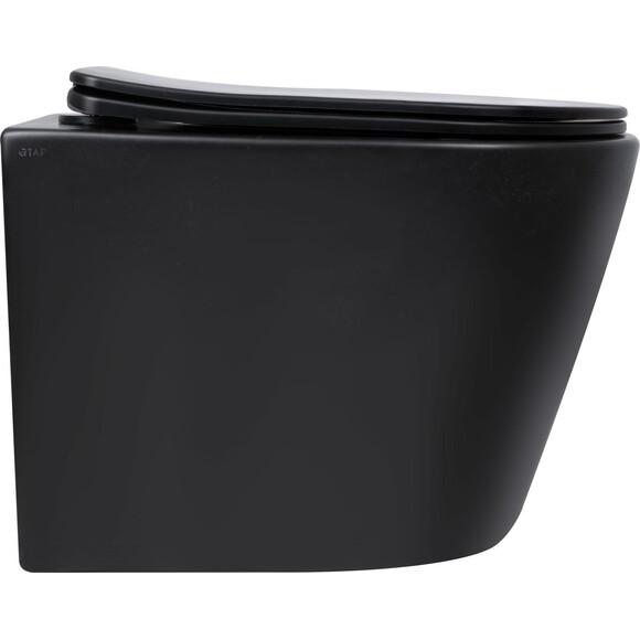 Безободковый подвесной унитаз Qtap Scorpio Ultra Quiet Rimless QT14332380AMB (черный матовый, с сиденьем), фото 4