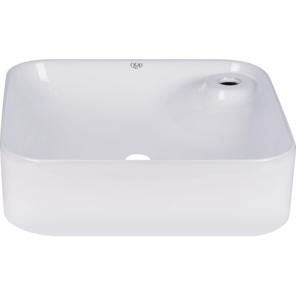 Умивальник Qtap Stork White Glossy QT15116137W (43x43 см, білий глянсовий), фото , изображение 2