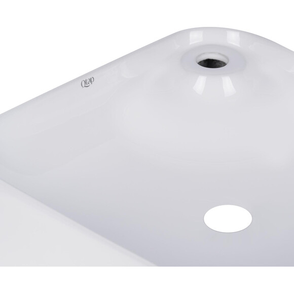 Умивальник Qtap Stork White Glossy QT15116137W (43x43 см, білий глянсовий), фото , изображение 4