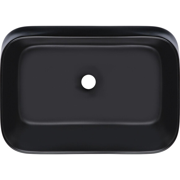 Умывальник Qtap Scorpio Black Matt QT14112243MBN (55x39 см, черный матовый), Доступные размеры: 55 x 39, Цвет производителя: черный матовый, фото 