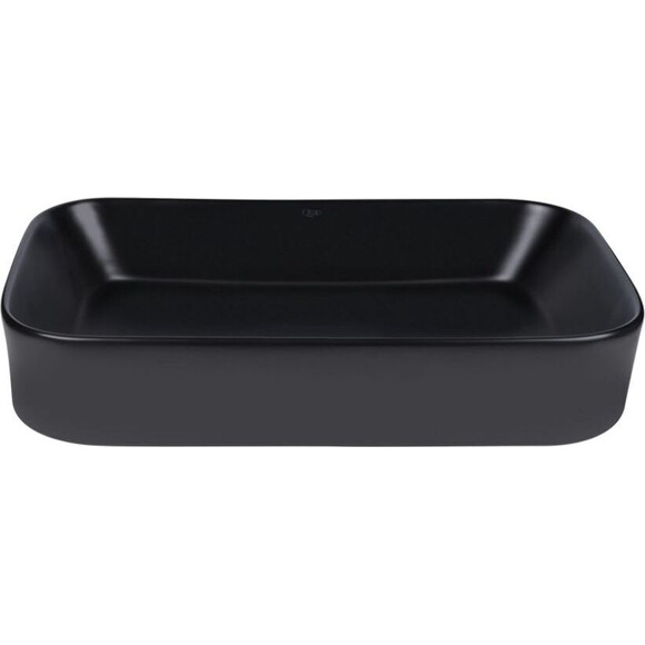 Умивальник Qtap Scorpio Black Matt QT14112243MBN47298 (55x40 см, чорний матовий, з донним клапаном), Доступні розміри: 55 x 40, Колір виробника: чорний матовий, фото , изображение 2