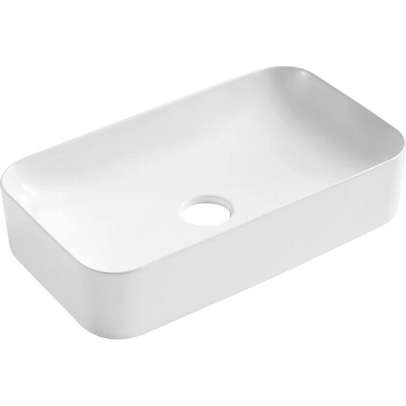 Умывальник Qtap Tern White Glossy QT17112270WN47304 (61x35 см, белый глянцевый, с донным клапаном), фото 2