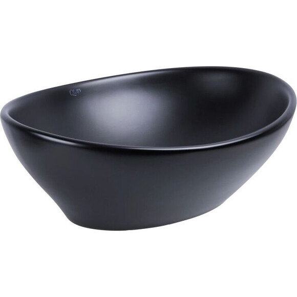 Умивальник Qtap Dove Black Matt QT063078MBMBN47307 (41x34 см, чорний матовий, чаша, з донним клапаном), фото , изображение 3