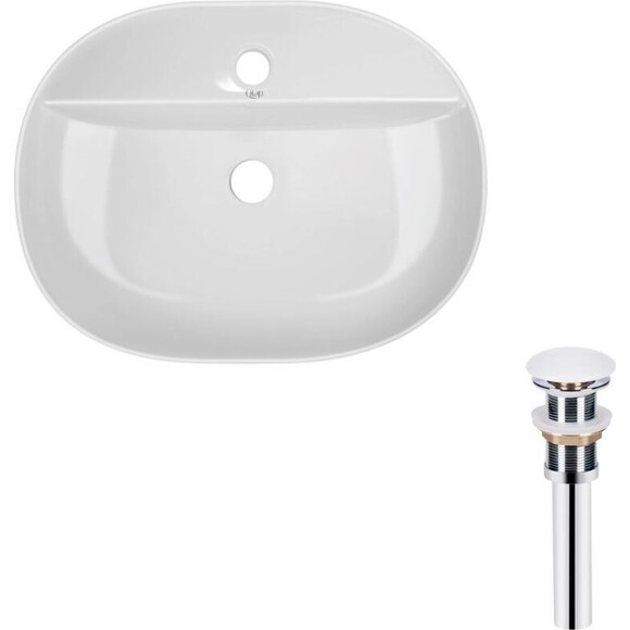Умывальник Qtap Scorpio White Glossy QT14112202WN47313 (51x39 см, белый глянцевый, с донным клапаном), Доступные размеры: 51 x 39, Цвет производителя: белый глянец, фото 