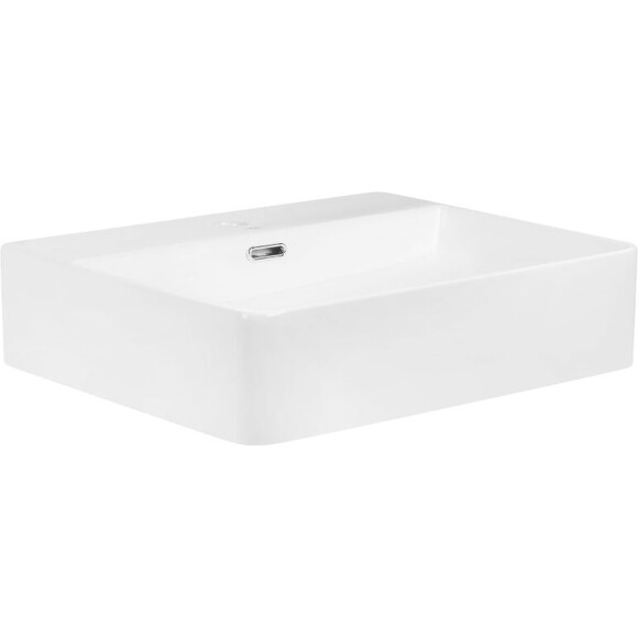 Умивальник Qtap Nando LT White Glossy QT12112173SWN47323 (50x42 см, білий глянсовий, з донним клапаном), Доступні розміри: 50 x 42, Колір виробника: білий глянець, фото , изображение 3