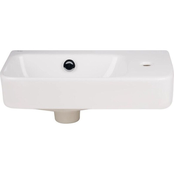 Умивальник Qtap Tern White Glossy QT17115117RWN47328 (45x26 см, білий глянсовий, з донним клапаном), фото , изображение 2