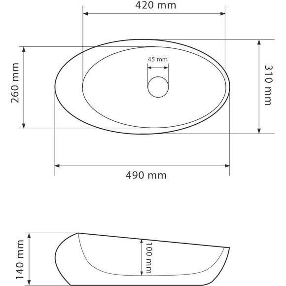 Раковина VBI Vicenza Dark Stone VBI-014800 (49x31 см, темный камень, чаша), Доступные размеры: 49 x 31, Цвет производителя: темный камень, фото 4