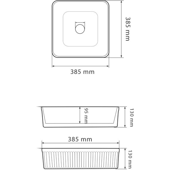 Умивальник VBI Bolzano White VBI-013800 (38x38 см), Доступні розміри: 38 x 38, Колір виробника: білий глянець, фото , изображение 6