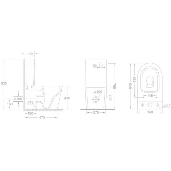 Безобідковий унітаз-компакт Qtap Swan Ultra Quiet Rimless QT16222182TW (з сидінням), фото , изображение 13