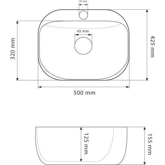 Умывальник VBI Narni M White VBI-014900 (50x42 см), Доступные размеры: 50 x 42, Цвет производителя: белый глянец, фото 5