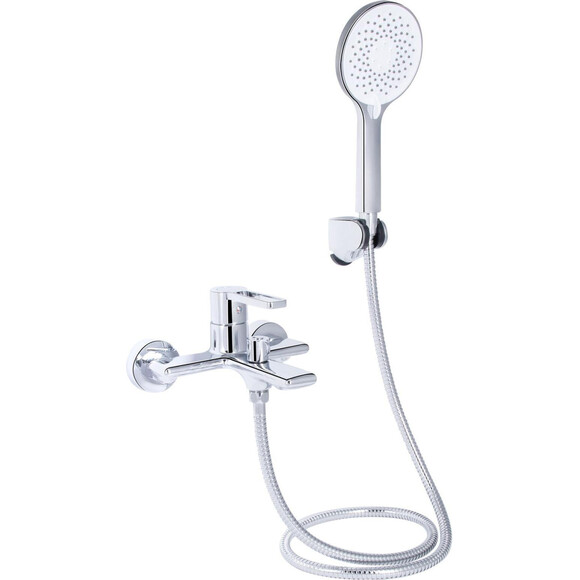 Змішувач для ванни Qtap Taurus Chrome QTTAU259CRM45661 (з лійкою та шлангом), Колір виробника: хром, фото 
