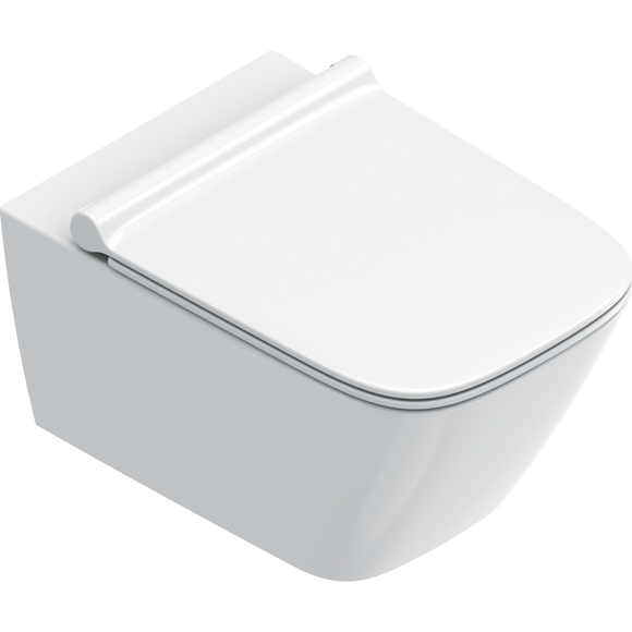 Безобідковий підвісний унітаз Catalano Green 55 NewFlush 0411550001+0451200001+9056060000 (воронкоподібний, з сидінням), фото 