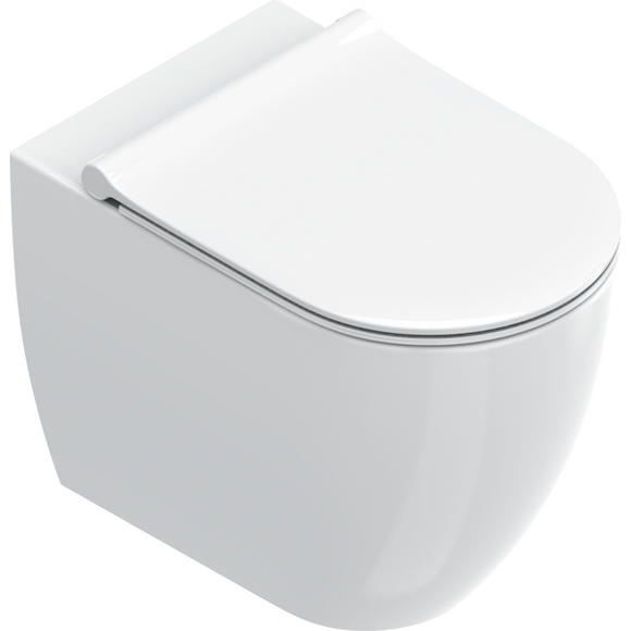 Безобідковий підлоговий унітаз Catalano Sfera 55 NewFlush 0514550001+5SCSTP000+9056080000 (воронкоподібний, з сидінням), фото 
