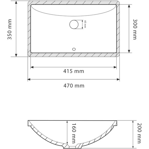 Раковина VBI Messina White VBI-018002 (46x34 см), фото , изображение 4