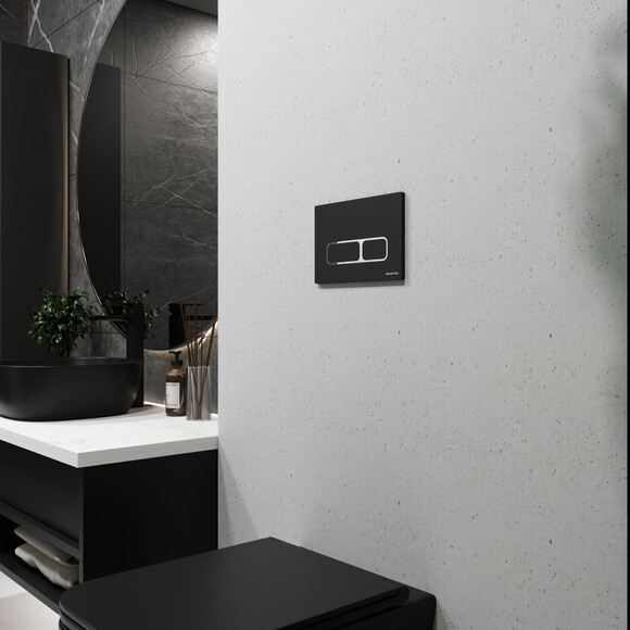 Панель смыва Koller Pool Edge Black/Ghrome KP-ED-002 (черный матовый/хром), Цвет производителя: черный матовый, хром, фото 3