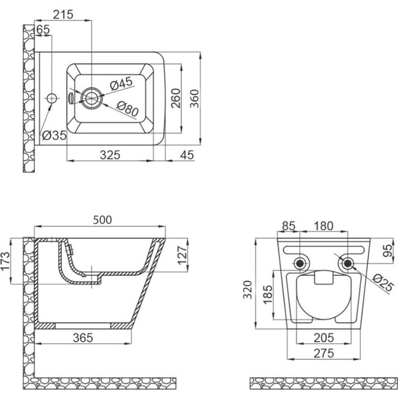 Комплект Qtap Tern QT1733052EUQW47437 (унитаз подвесной Qtap Tern Rimless QT17332303ASW + биде подвесное Qtap Tern QT17551303GW), фото 21