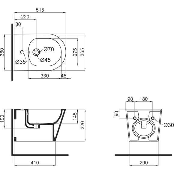 Комплект Qtap Swan QT16335178W47435 (унітаз підвісний Qtap Swan Rimless QT16335178W + біде підвісне Qtap Swan QT16555378W), фото , изображение 16