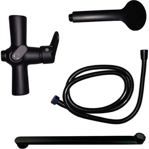Комплект смесителей 2 в 1 для ванной комнаты Lidz Nicole Black Matt LDNIC005BLA4518345895 (LDNIC001FBLA35178 + LDNIC005BLA45183, черный матовый), фото 12