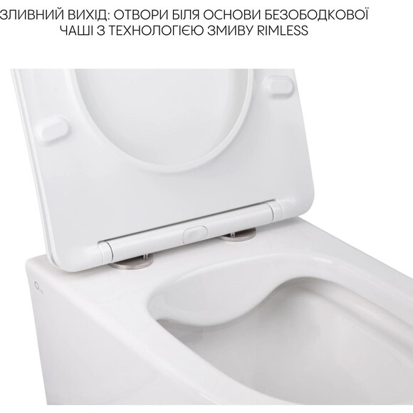 Комплект Qtap Swan QT16335178W47435 (унітаз підвісний Qtap Swan Rimless QT16335178W + біде підвісне Qtap Swan QT16555378W), фото , изображение 12