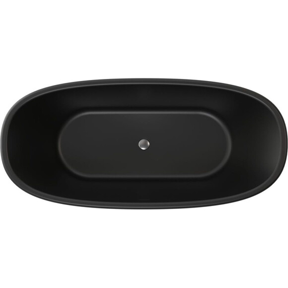 Мармурова ванна Miraggio Anastasia Miramarble Matt Full RAL 8814306 (175x80 см, чорна матова, окремостояча), Технологія виробництва: full ral, Колір виробника: чорний матовий, фото , изображение 3
