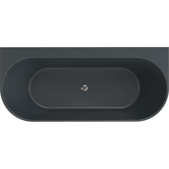 Мраморная ванна Miraggio Bali Miramarble Matt Full RAL 8814316 (170x75 см, серая матовая, пристенная), Цвет производителя: темно-серый матовый, Технология производства: Miramarble Full RAL, фото 3