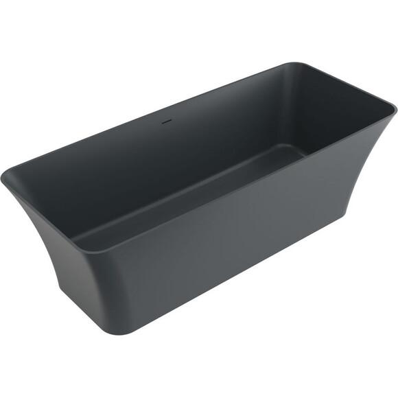 Мармурова ванна Miraggio Bonita Miramarble Matt Full RAL 8814320 (180x75 см, сіра матова, окремостояча), Колір виробника: темно-сірий матовий, Технологія виробництва: full ral, фото 