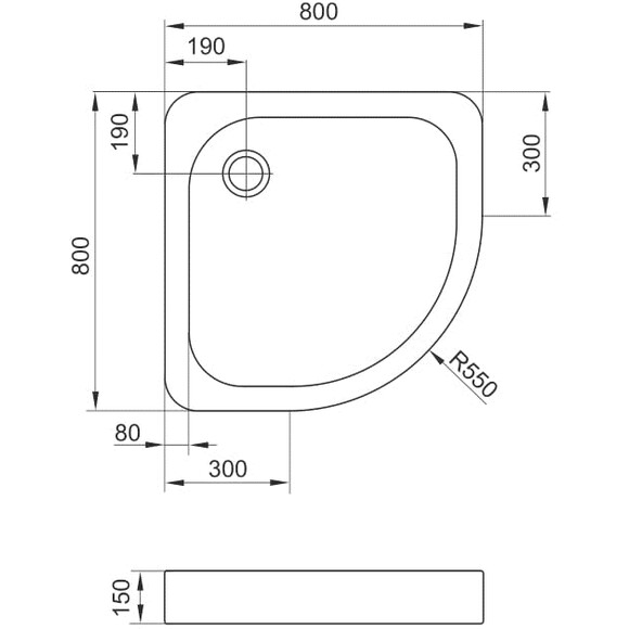 Душовий піддон Eger Tisza 599-0808R (80x80 см, із сифоном), фото , изображение 4