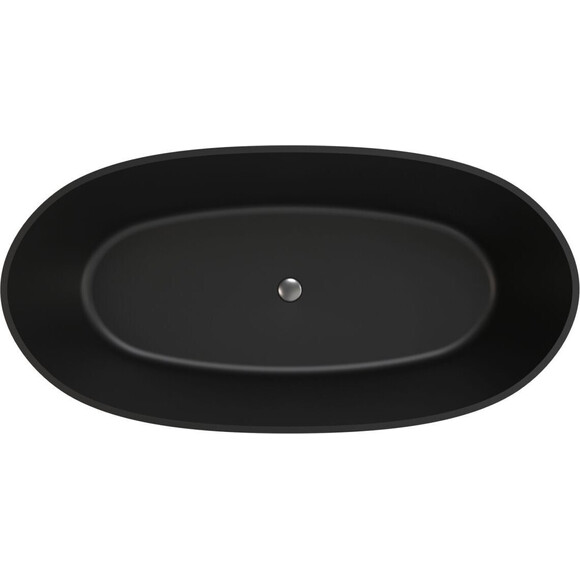 Мраморная ванна Miraggio Estella Miramarble Matt Full RAL 8814322 (167x83 см, черная матовая, отдельностоящая), Цвет производителя: черный матовый, Технология производства: Miramarble Full RAL, фото 2