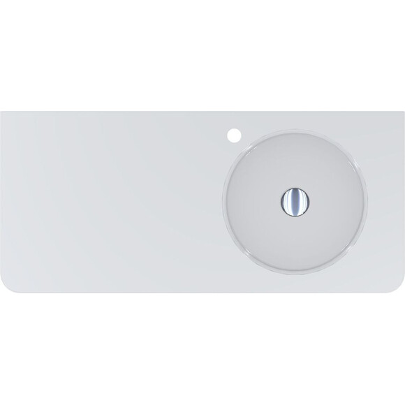Умывальник-столешница Miraggio Loop 1000 R Miramarble 8814190 (100x45 см, белый глянцевый, с крылом), Доступные размеры: 100 x 45 R, Цвет производителя: белый глянец, Технология производства: Miramarble, фото 3