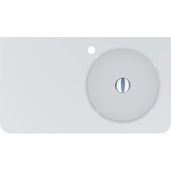 Умывальник-столешница Miraggio Loop 800 R Miramarble 8814187 (80x45 см, белый глянцевый, с крылом), Доступные размеры: 80 x 45 R, Цвет производителя: белый глянец, Технология производства: Miramarble, фото 2