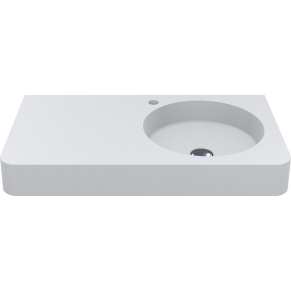 Умывальник-столешница Miraggio Loop 800 R Miramarble Matt 8814188 (80x45 см, белый матовый, с крылом), Доступные размеры: 80 x 45 R, Технология производства: Miramarble Matt, Цвет производителя: белый матовый, фото 3