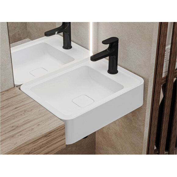 Раковина Miraggio Marrakesh 380 L Miramarble 8814257 (51x38 см, біла глянсова), Доступні розміри: 51 x 38 L, Колір виробника: білий глянець, Технологія виробництва: Miramarble, фото , изображение 2