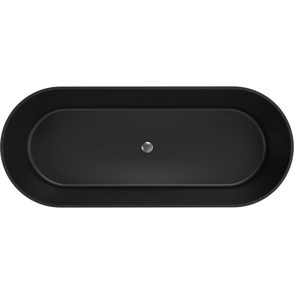 Мраморная ванна Miraggio Providence Miramarble Matt Full RAL 8814354 (170x70 см, черная матовая, отдельностоящая), Цвет производителя: черный матовый, Технология производства: Miramarble Full RAL, фото 3