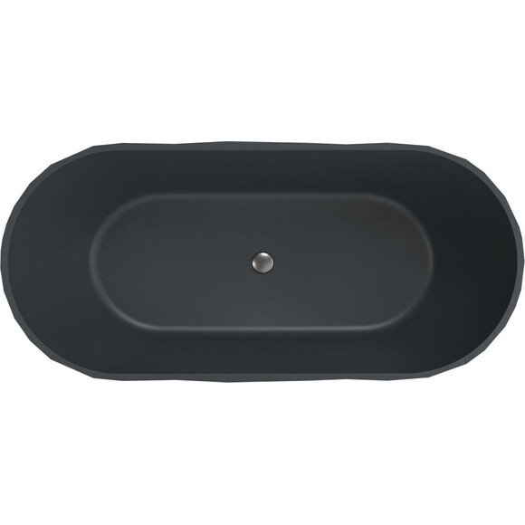 Мраморная ванна Miraggio Sapfire Miramarble Matt Full RAL 8814360 (165x76 см, серая матовая, отдельностоящая), Цвет производителя: темно-серый матовый, Технология производства: Miramarble Full RAL, фото 3