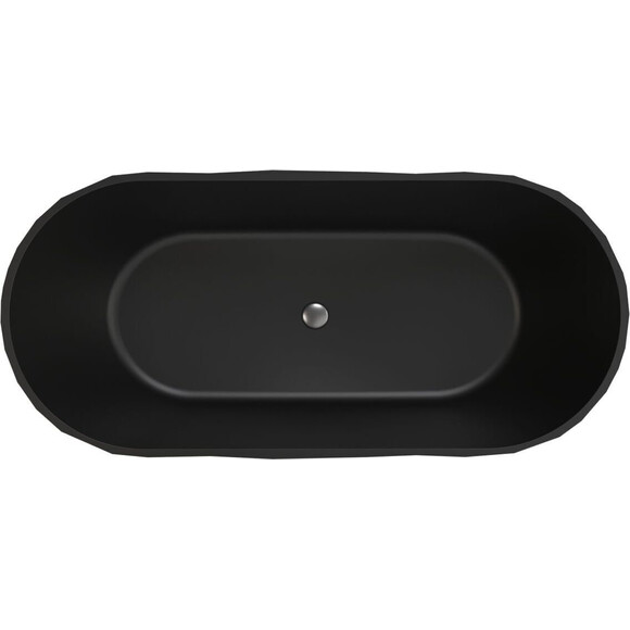 Мраморная ванна Miraggio Sapfire Miramarble Matt Full RAL 8814358 (165x76 см, черная матовая, отдельностоящая), Цвет производителя: черный матовый, Технология производства: Miramarble Full RAL, фото 3