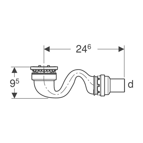 Сифон для душового піддону Geberit Sestra 550.018.00.1 (чорний матовий, вихід 40 мм), фото , изображение 3
