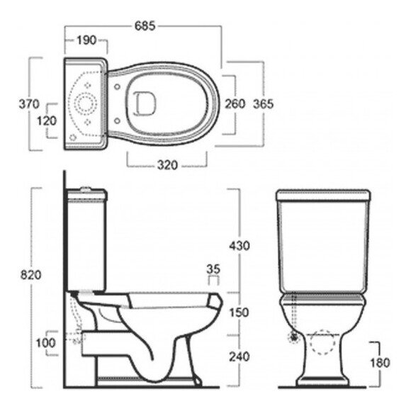 Унитаз-компакт Simas Arkade AR831+AR822 (без сиденья), фото 4
