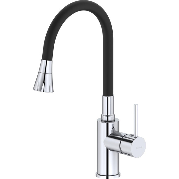 Змішувач для кухні Imprese Argo-S Chrome/Black Matt f03409001EC (хром/чорний матовий, з гнучким виливом), Колір виробника: хром, чорний матовий, фото 