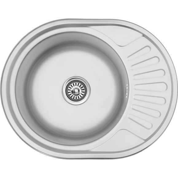 Кухонна мийка Kroner KRP Satin 5745 (Satin-574508180, 57x45 см, 0.8 мм, з сифоном), Тип поверхні: сатин (матовая), фото 