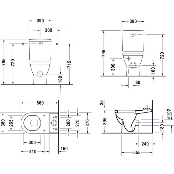 Унітаз-компакт Duravit Starck 3 0128090000+0920100005 (без сидіння), фото , изображение 4