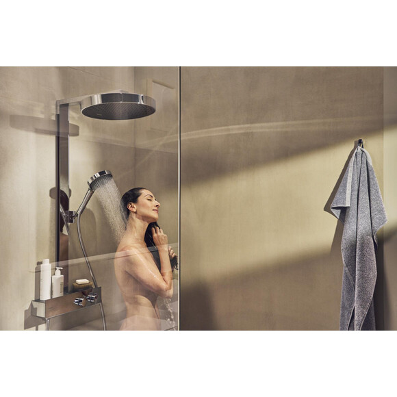 Душова система з термостатом Hansgrohe Rainfinity Showerpipe 360 1jet Chrome 26853000 (хром, з поличкою), Колір виробника: хром, фото , изображение 4