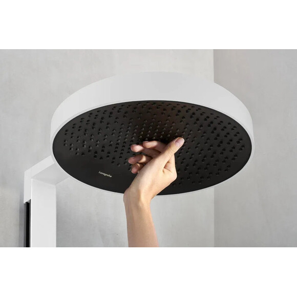Душова система з термостатом Hansgrohe Rainfinity Showerpipe 360 1jet White Matt 26853700 (біла матова, з поличкою), Колір виробника: білий матовий, фото , изображение 3
