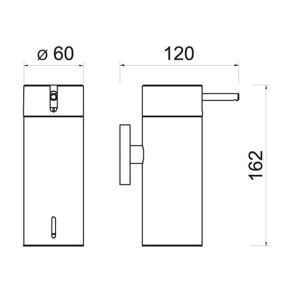 Дозатор для рідкого мила Ferro Smile Chrome ASM34 (настінний), фото , изображение 2