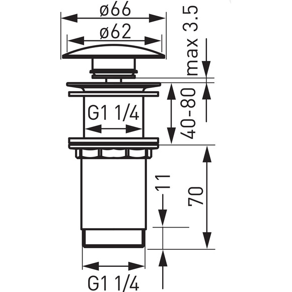 Донний клапан Ferro Rotondo Chrome S285-WBP (без переливу), фото , изображение 2
